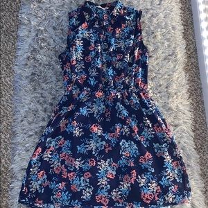 Navy blue floral dress